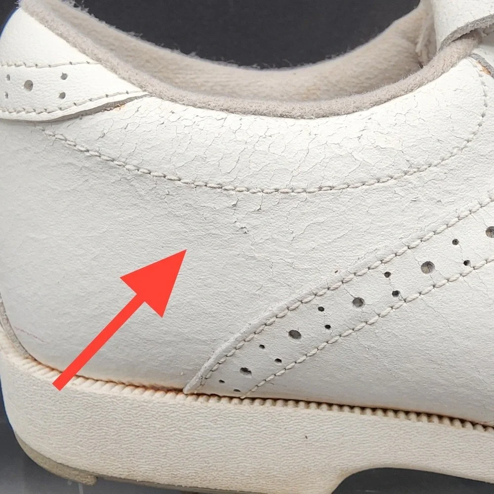 FootJoy 9.5N White SoftJoys Kiltie Wingtip Golf Shoes Preppy Old Money Club